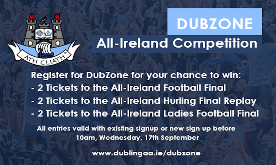DubZone All-Ireland Ticket Competition