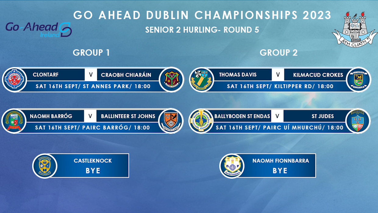 2023 GoAhead Dublin Hurling Championship Fixtures